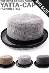 hat-16361빅사이즈양복체크 포크파이도매가격은 매장으로문의바랍니다.