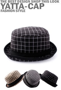 hat-16610빅사이즈62cm체크마직 포크파이도매가격은 매장으로문의바랍니다.
